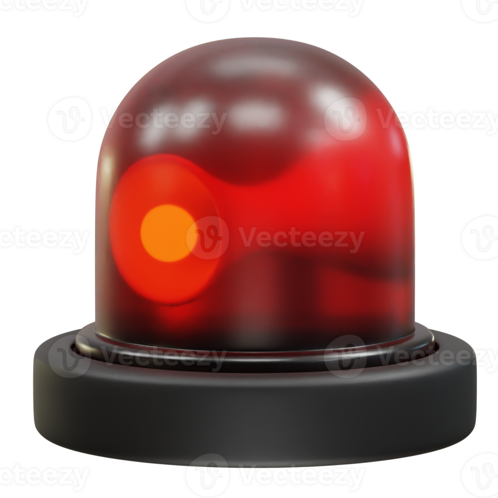 Red Emergency Beacon Light icon 3d. Warning light icon 3d rendering illustration png