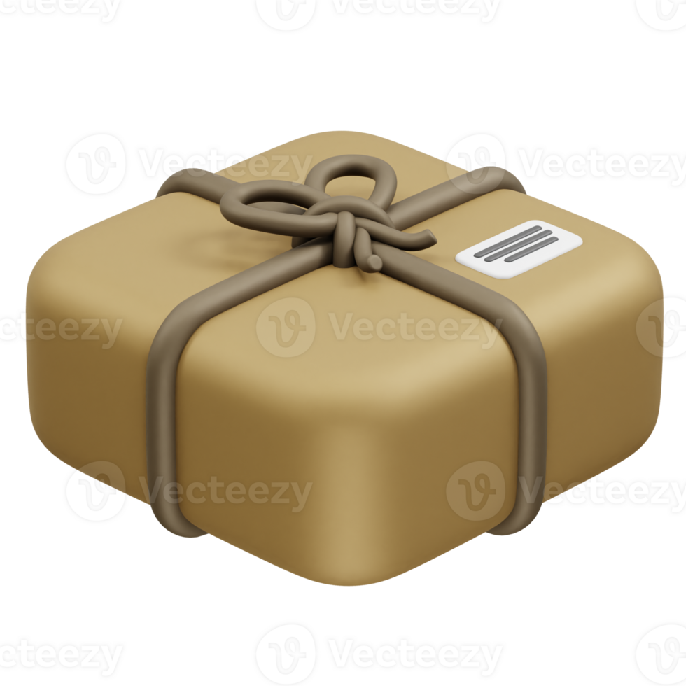 Parcel box icon 3d render. Delivery packaging icon 3d rendering illustration png