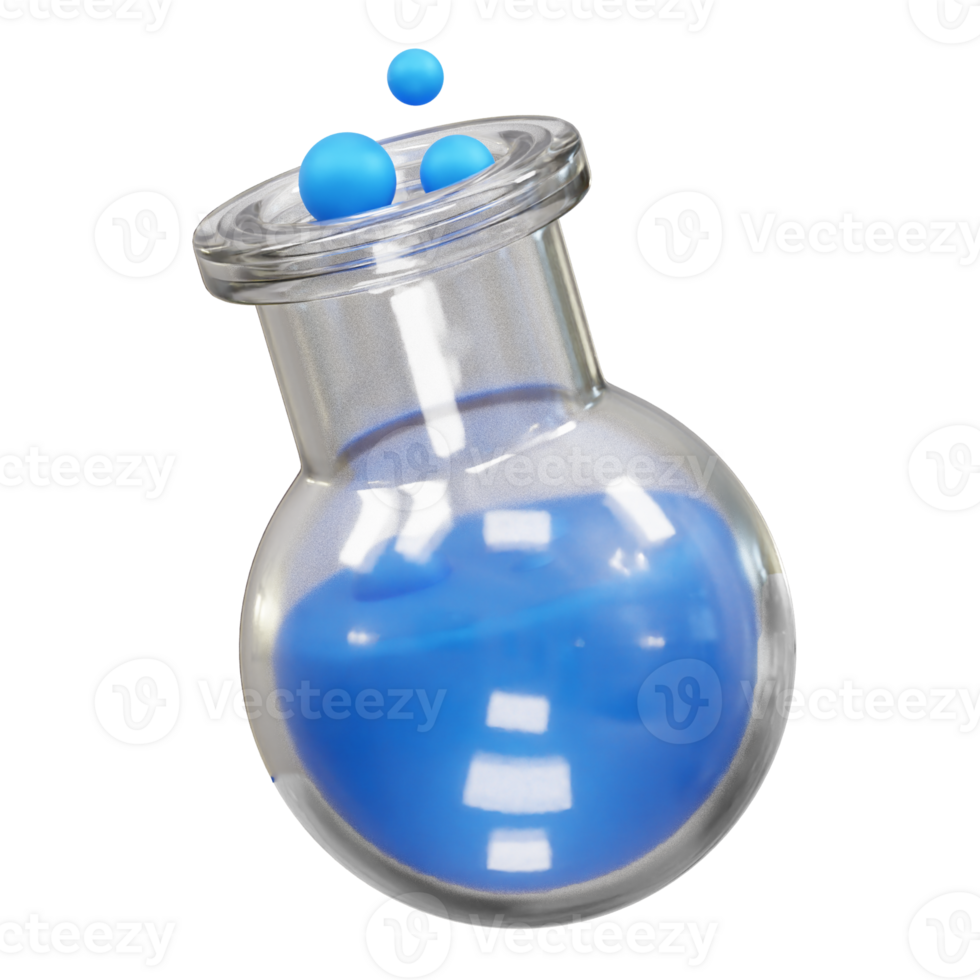 Science Experiment in a Flask icon 3d render. chemical jar icon render illustration png