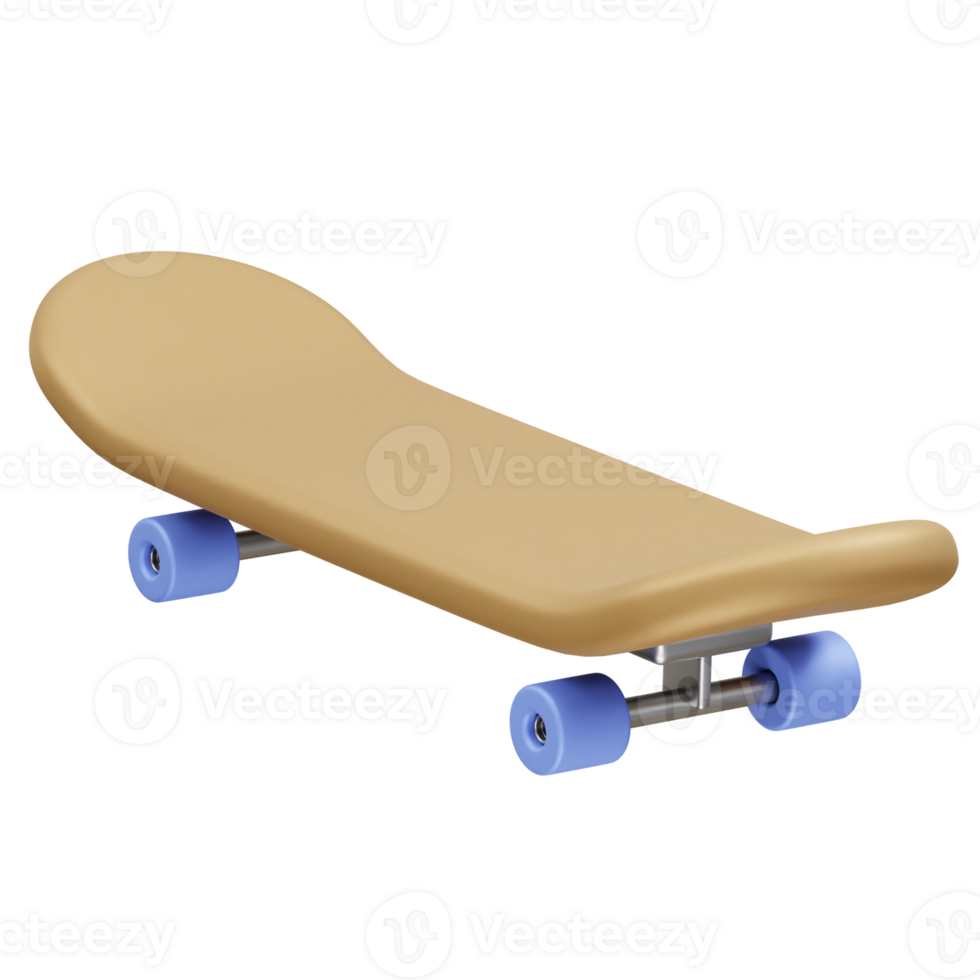 Skateboard icon 3d render illustration png