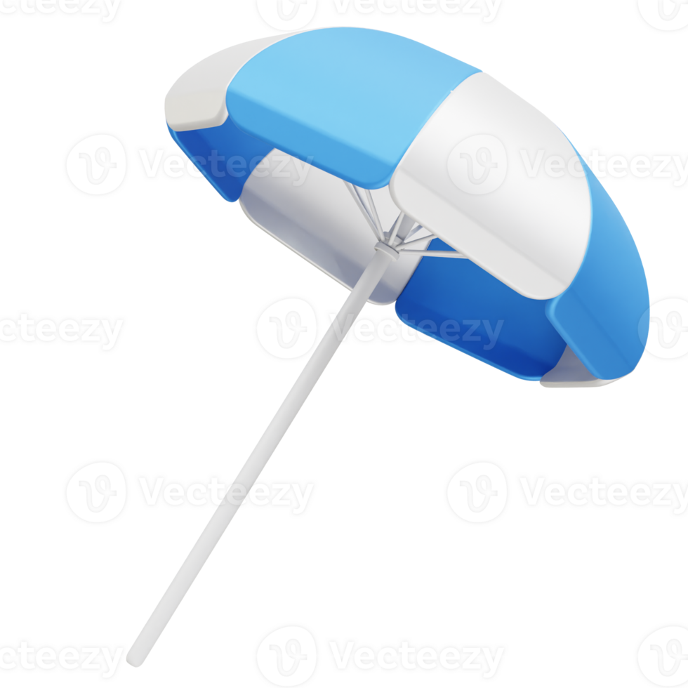 Beach Umbrella 3D Render icon illustration png