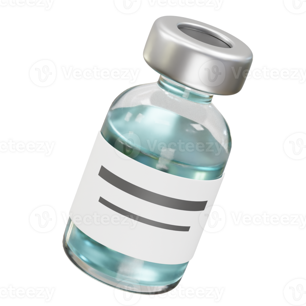Medical Vaccine Vial icon 3d render. Injection vial icon illustration 3d png