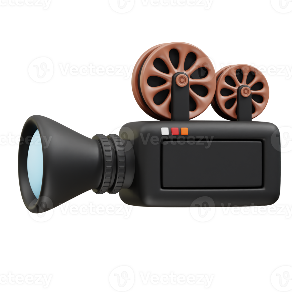 Movie Camera icon 3d rendering illustration png