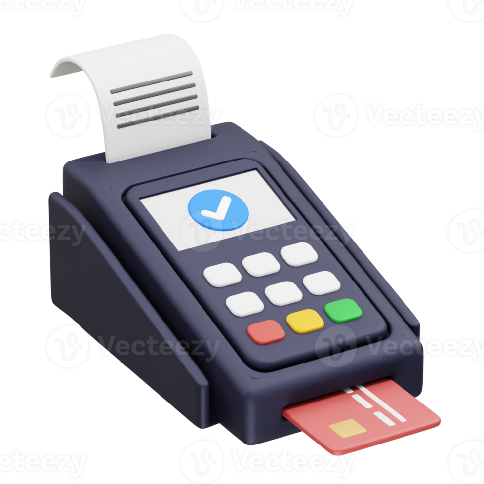Payment Terminal 3D icon illustration. Pos terminal icon illustration 3d png