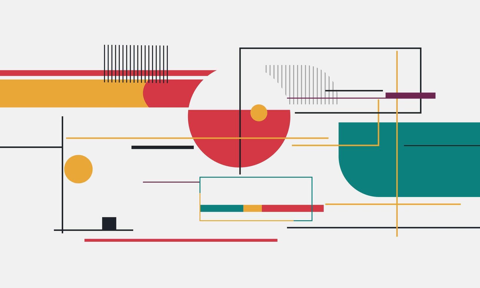 Abstract geometric design with lines and shapes vector