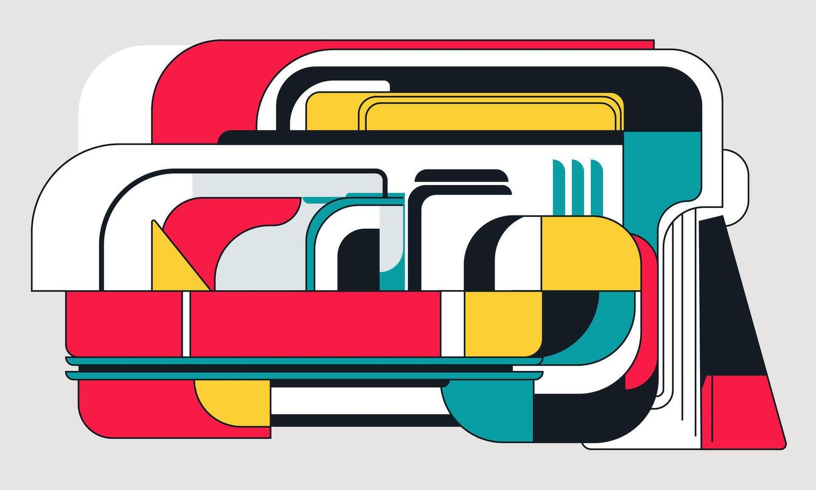 A colorful abstract design with a red, yellow and blue color scheme vector