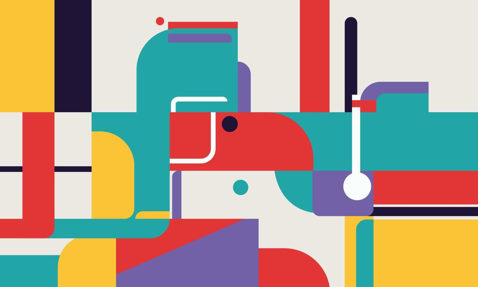 A colorful abstract design with a variety of shapes vector