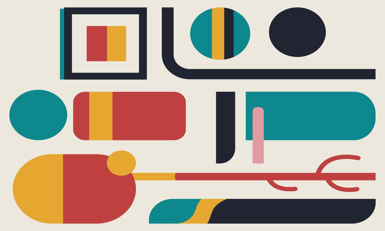 A colorful abstract design with various shapes vector
