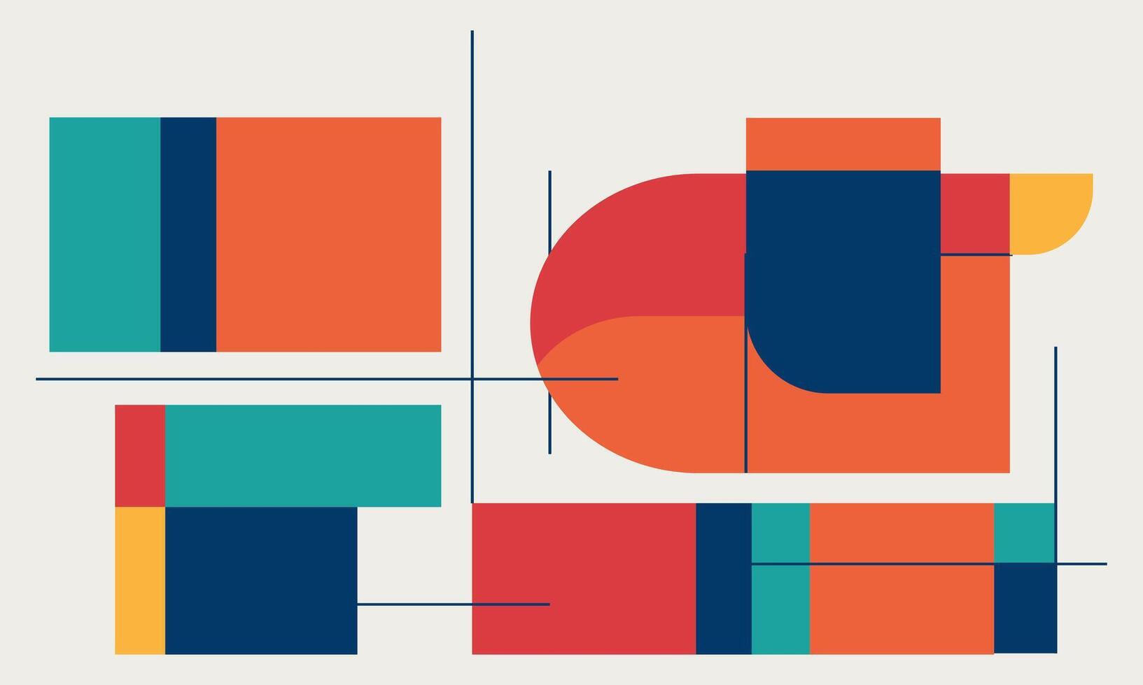 A colorful abstract design with a square and rectangle vector