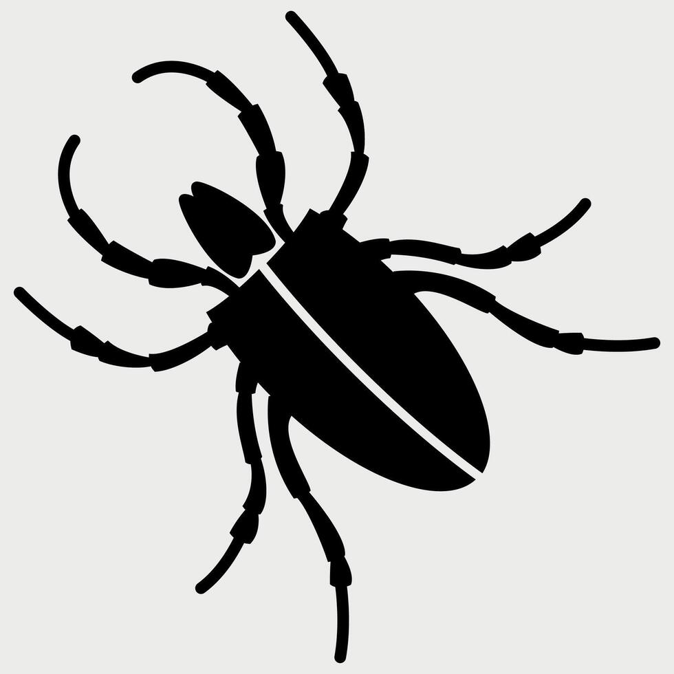 black and white icon of insect tick on white background vector