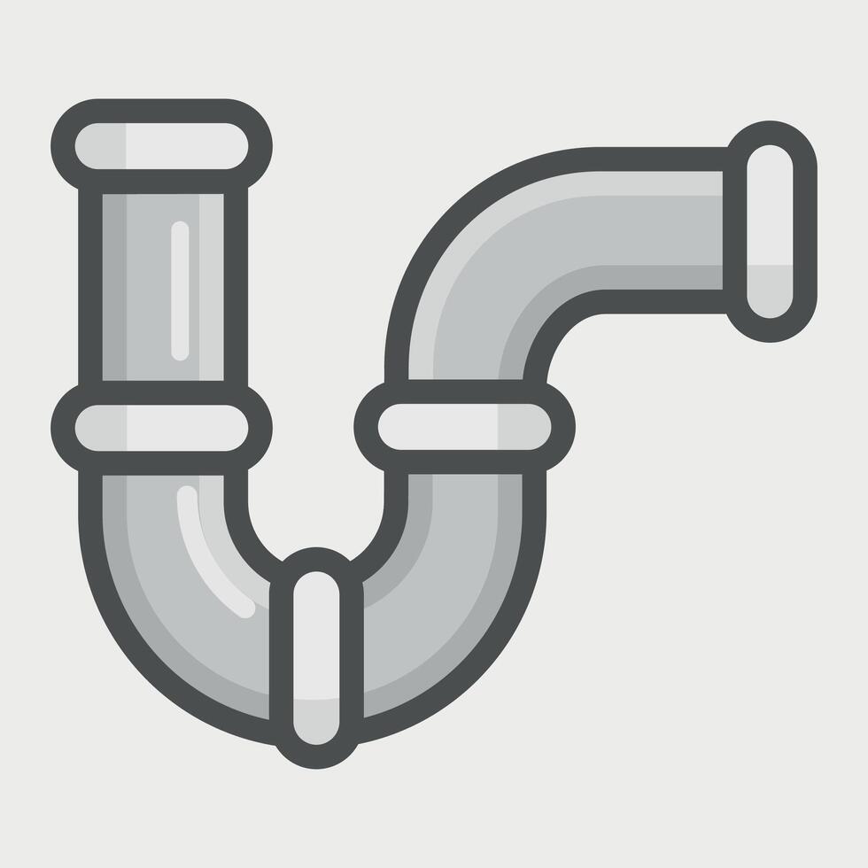 plastic water pipe icon on white background vector