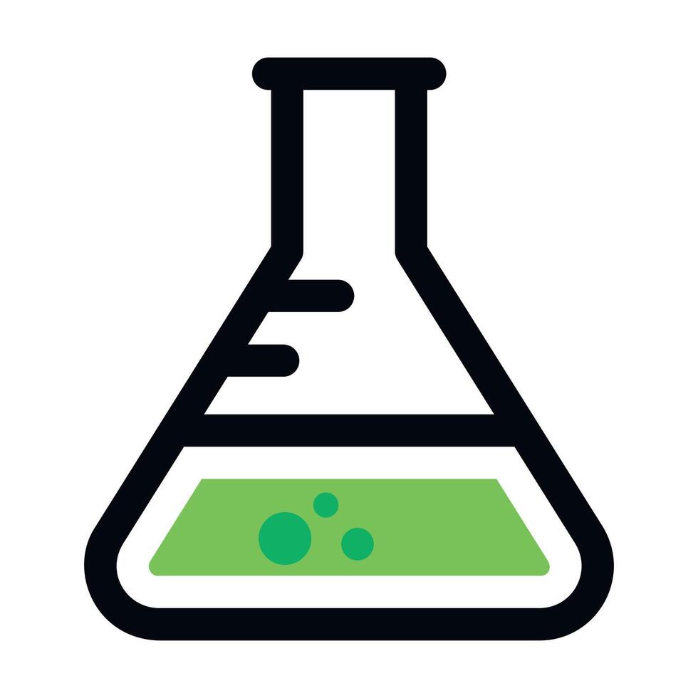 colored icon of glass flask for chemical experiments isolated on white background vector