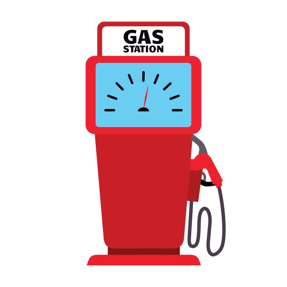 colored icon of red gas station on white background vector