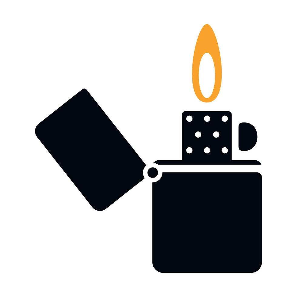 black and white lighter icon isolated on white background vector