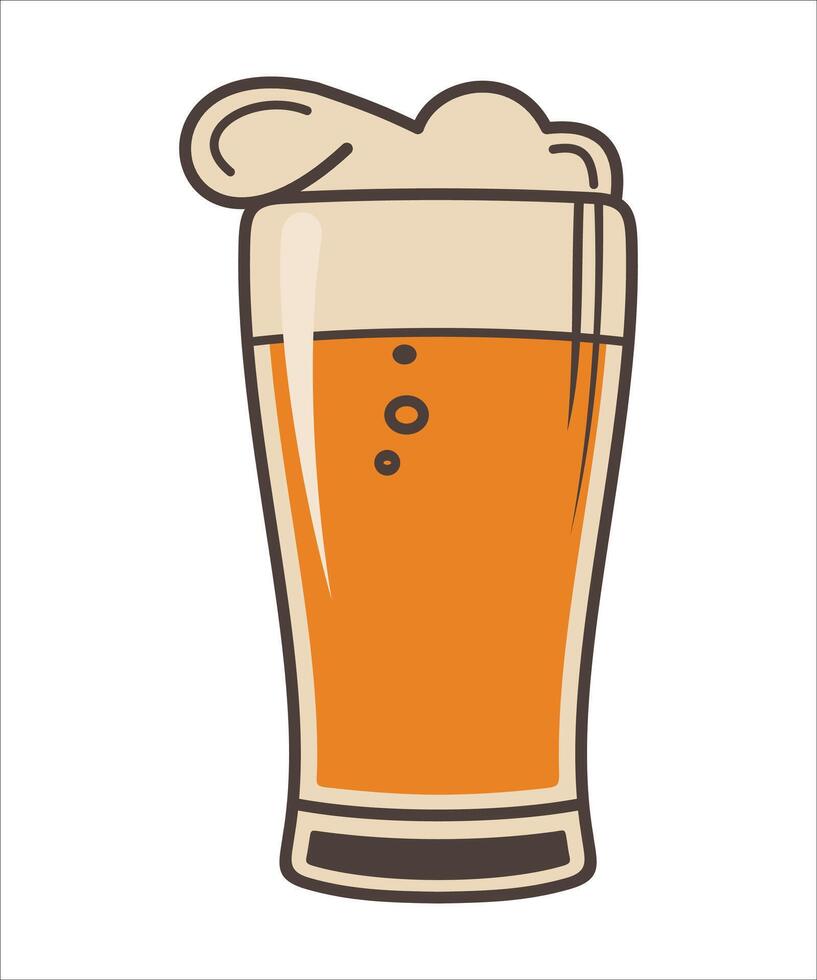 icon of glass beer goblet with foam isolated on white background vector