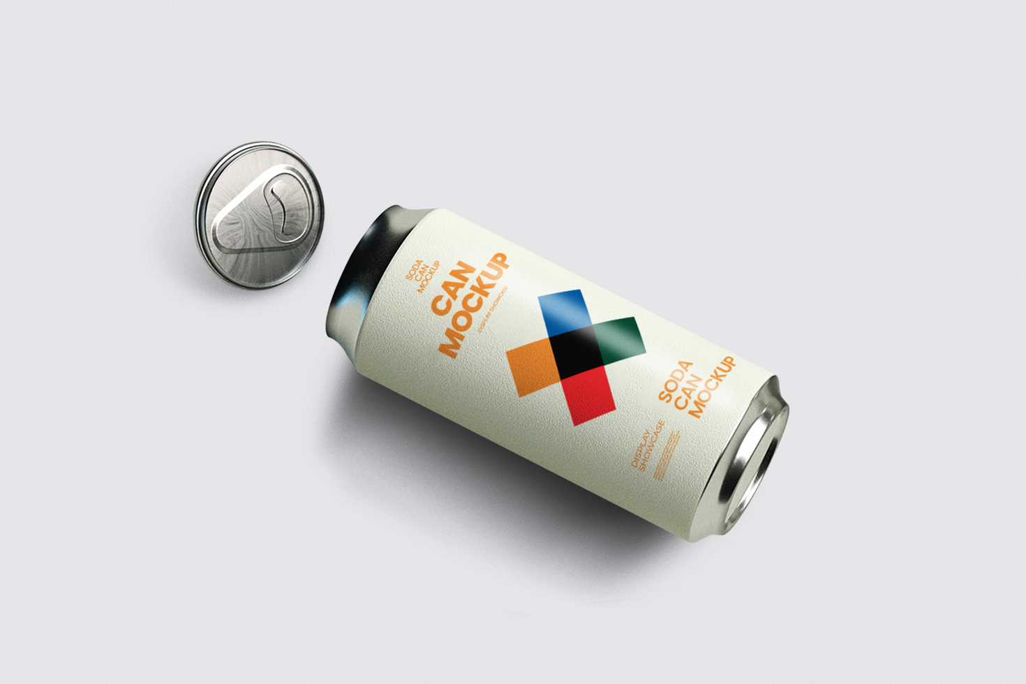 Soda can mockup top view psd