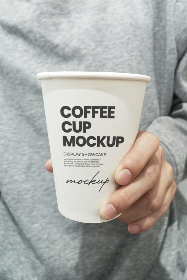 Paper cup mockup front view psd