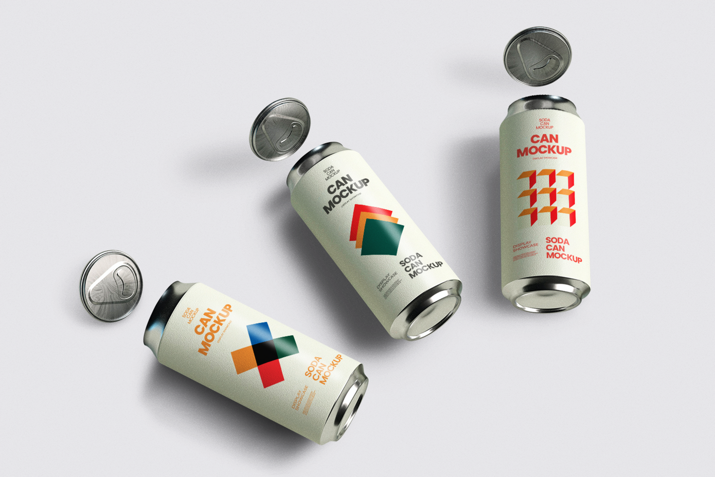 Soda can on white background mockup psd