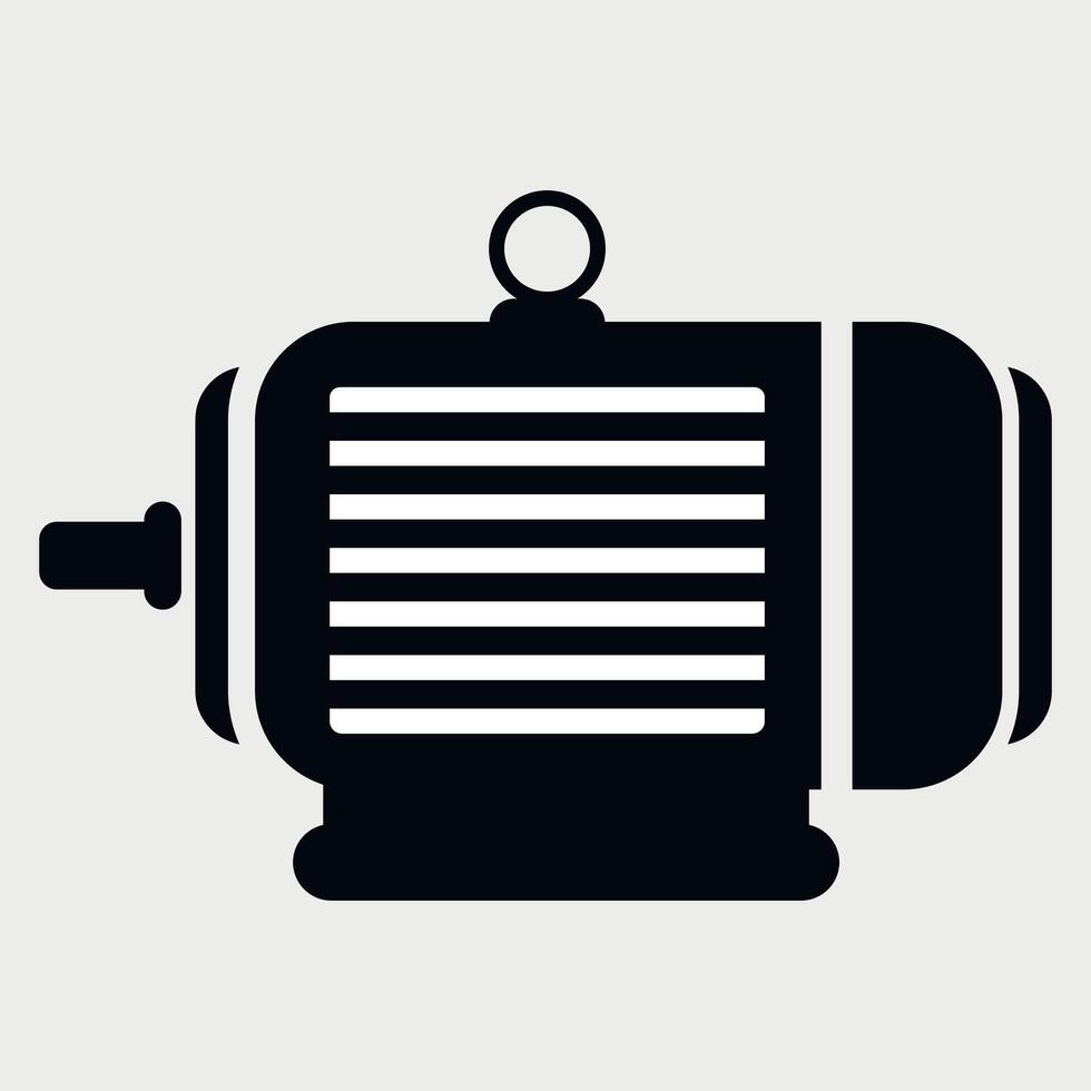 black and white electric motor icon on white background vector