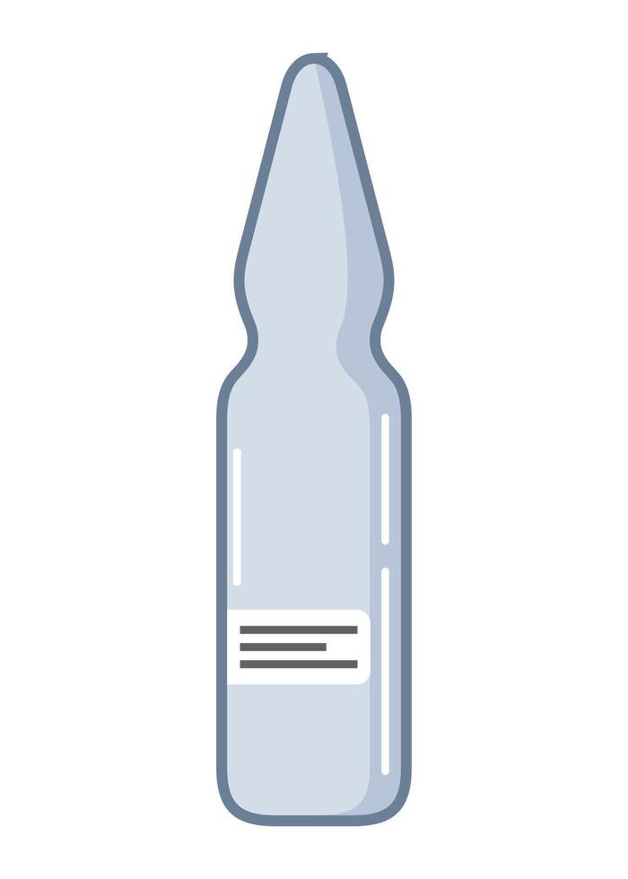 colored icon of glass ampoule for medicine on white background vector