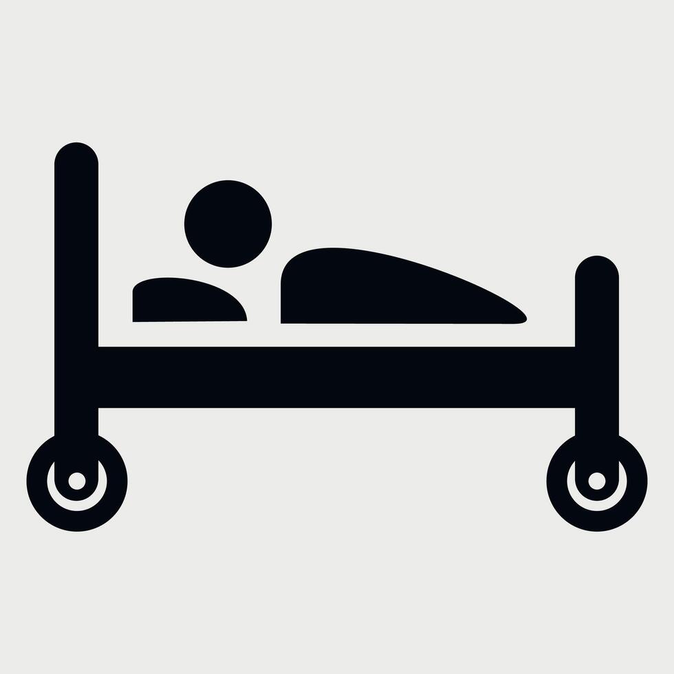 icon of hospital bed for patient on white background vector