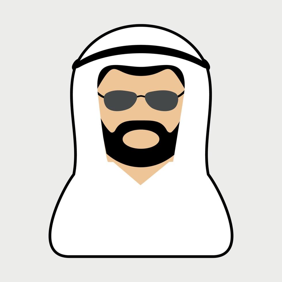 icon of arab in national clothes on white background vector