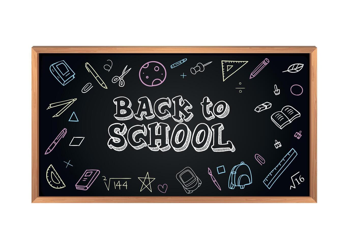 school wooden board with back to school inscription on white background vector