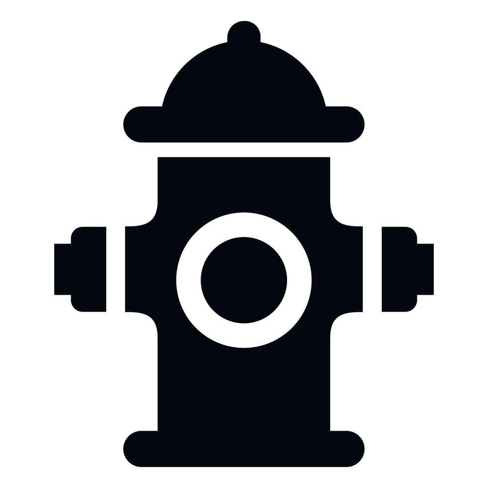 black and white fire hydrant icon on white background vector