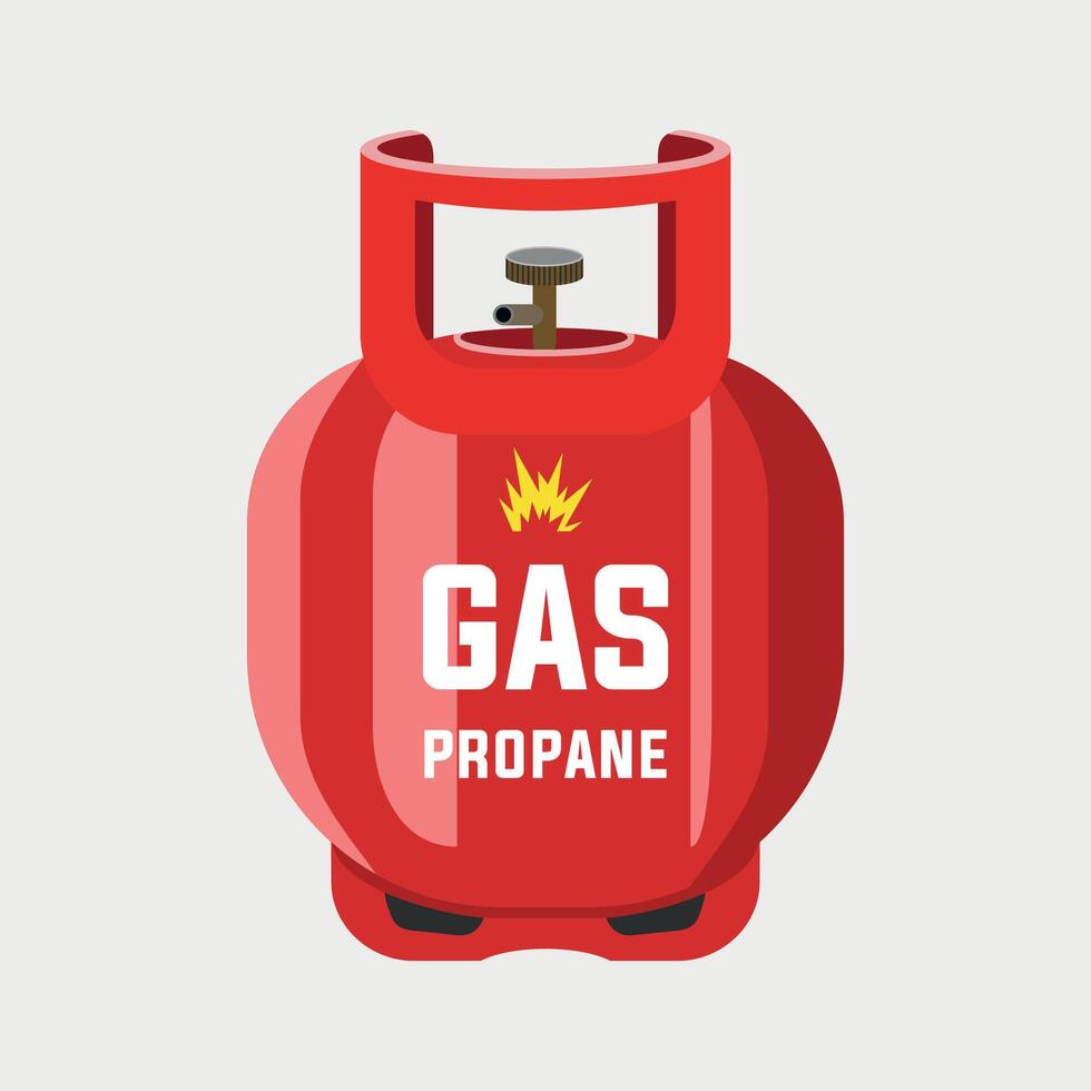 red gas cylinder icon on white background vector