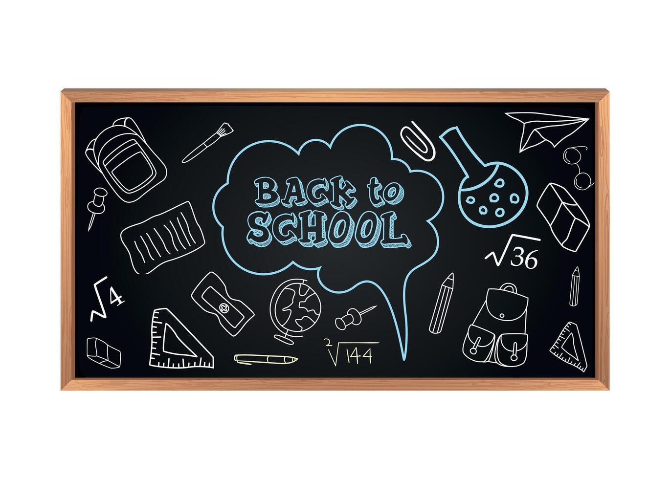 school wooden board with back to school inscription isolated on white background vector