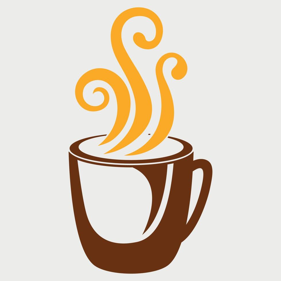 brown coffee and tea cup icon on white background vector