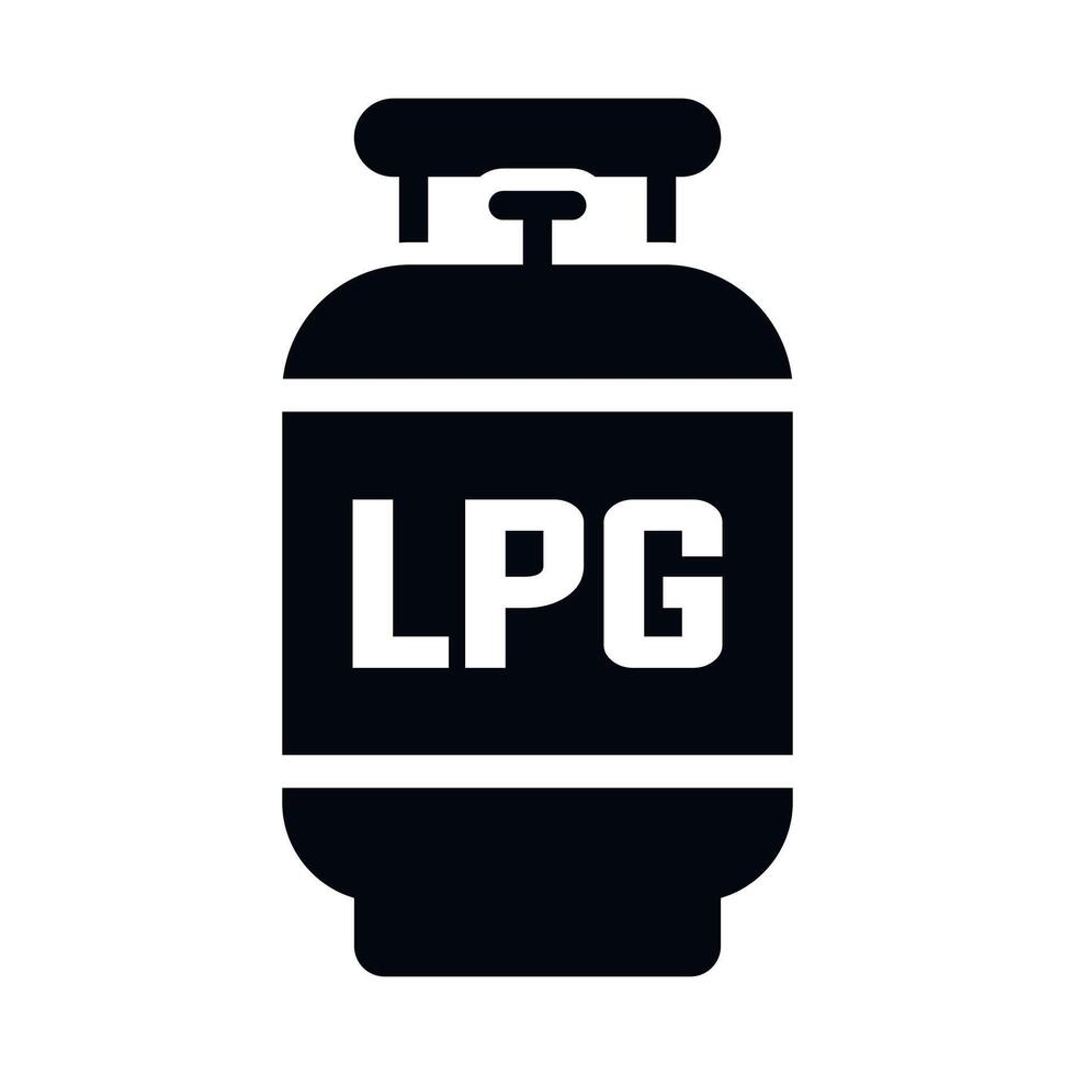 black and white icon of gas cylinder with bow on white background vector