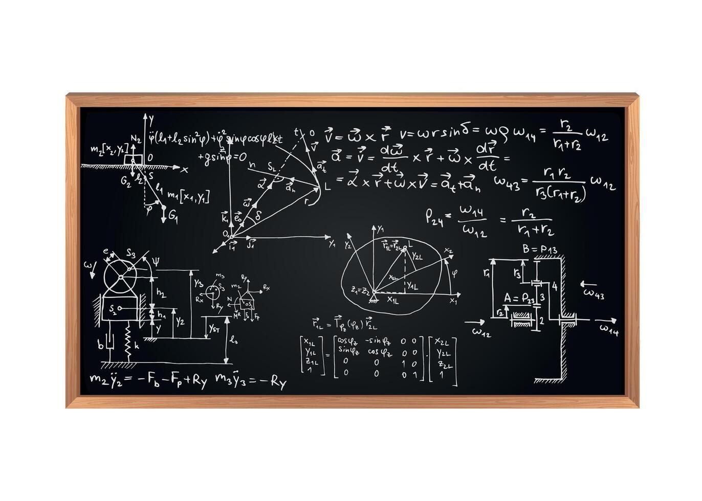 school board with math formulas isolated on white background vector
