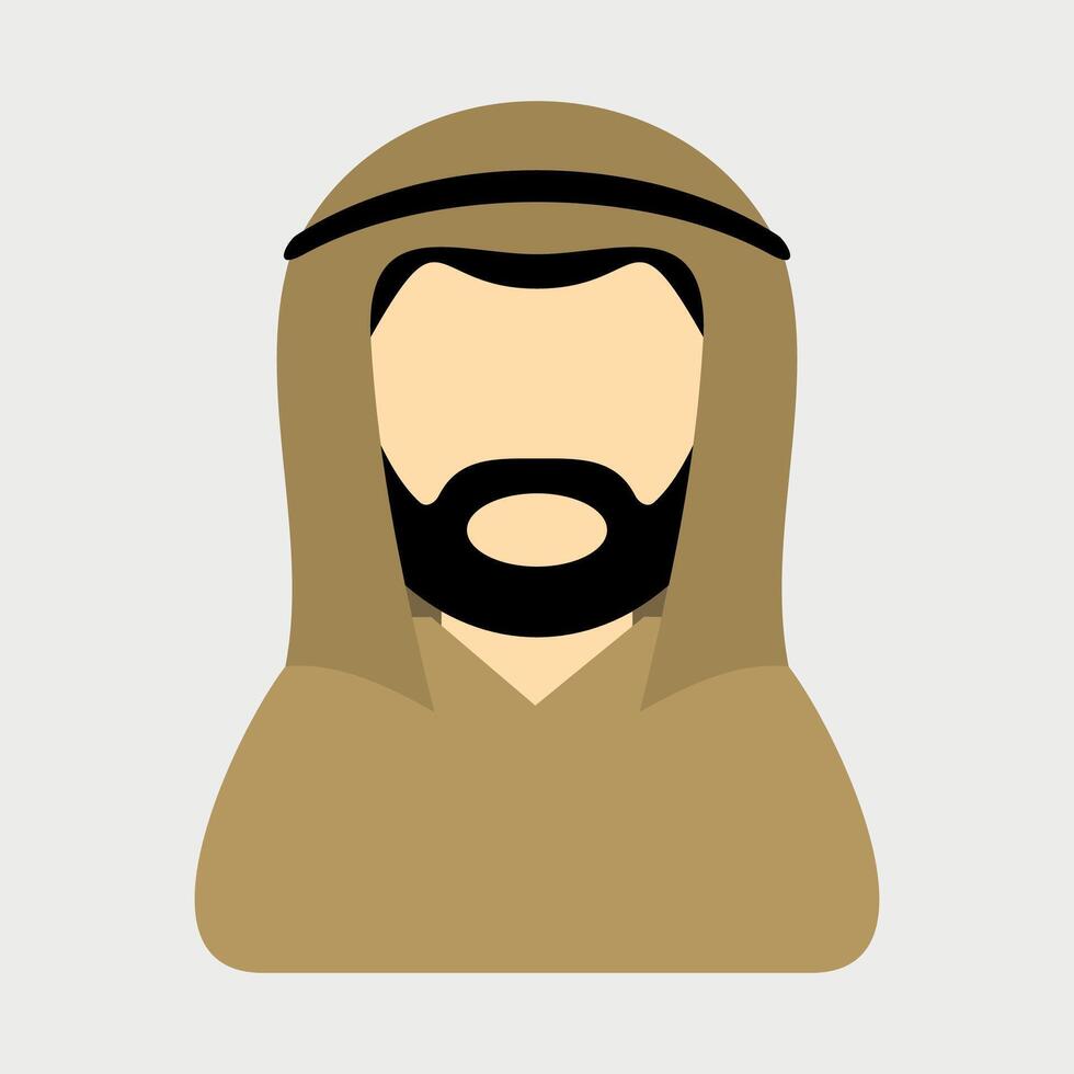color icon of arab in national clothes on white background vector