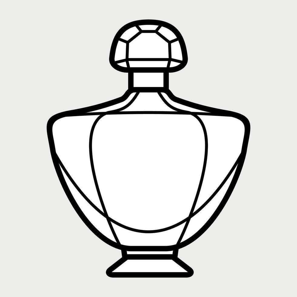 black and white perfume bottle icon on white background vector