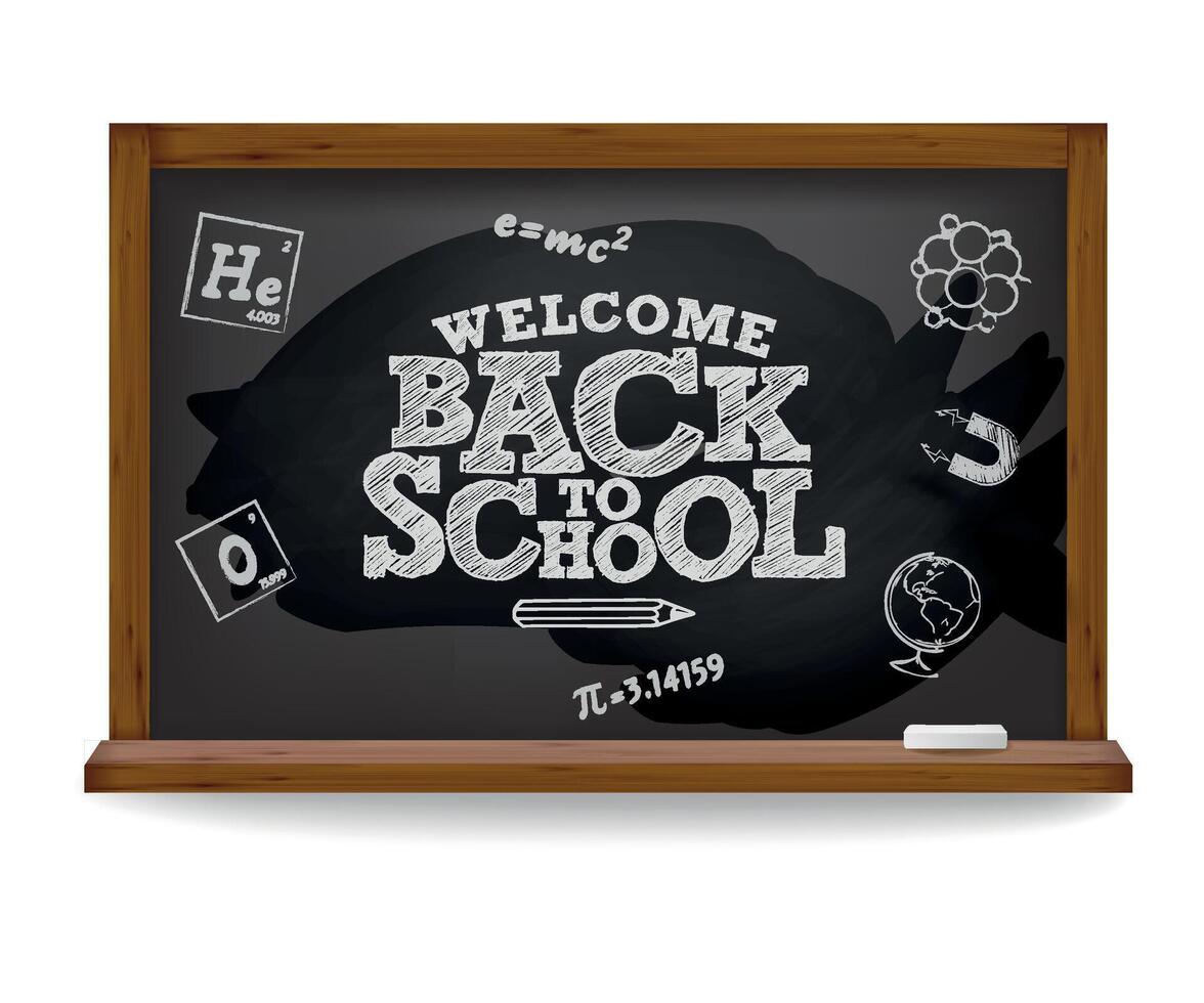 school board with back to school sign on white background vector