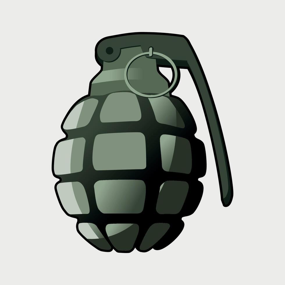 colored green grenade icon on white background vector