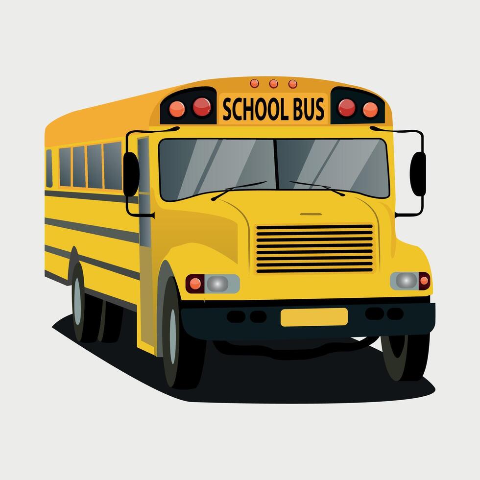 yellow school bus on white background vector