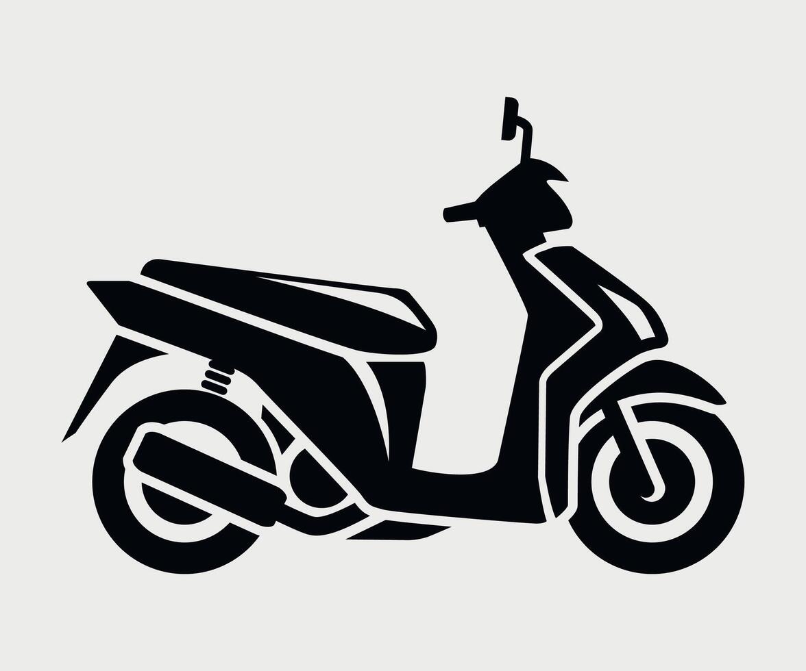 black and white scooter icon isolated on white background vector