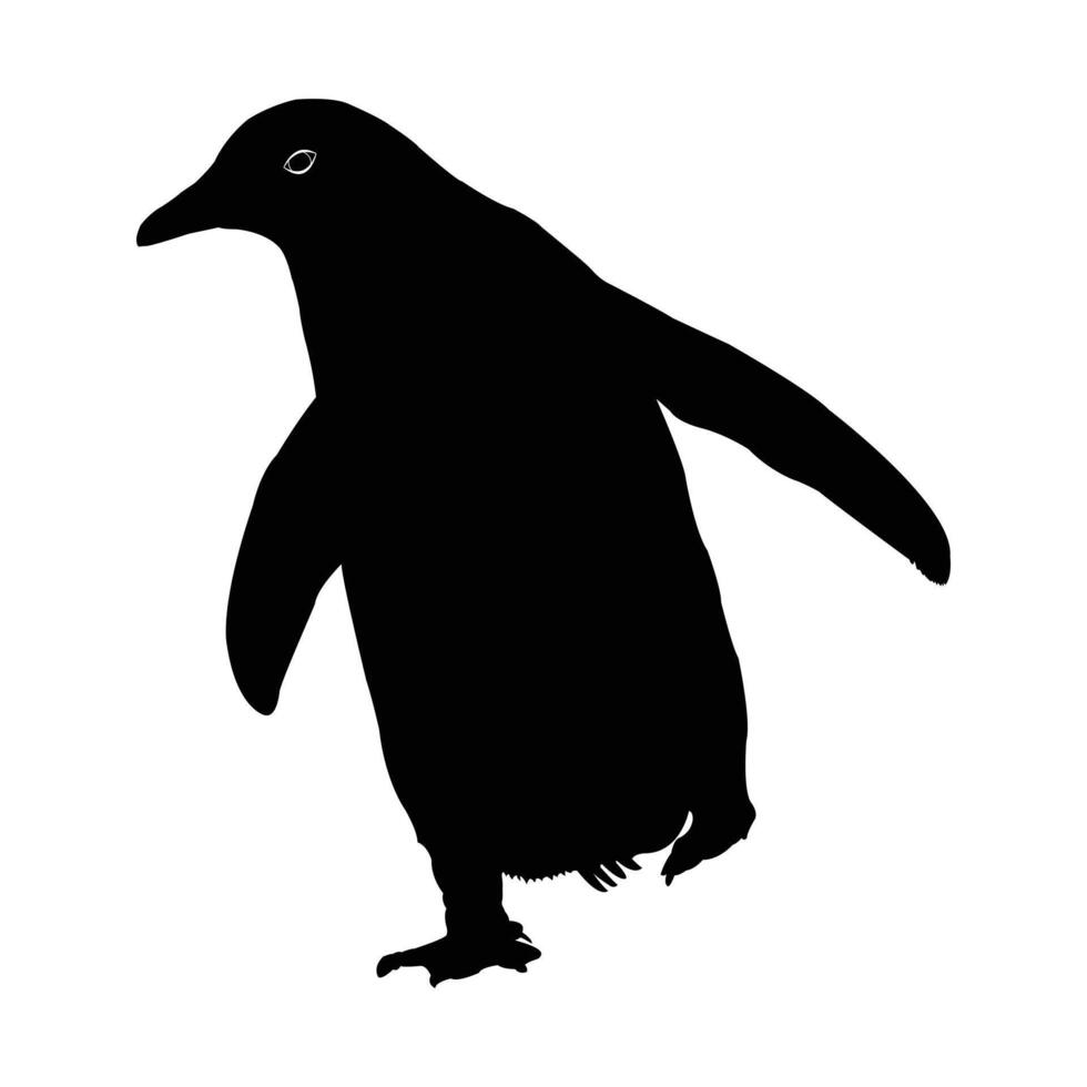 Simple Silhouette of a Walking Penguin illustration. penguin silhouette bird, illustration icon, logo vector