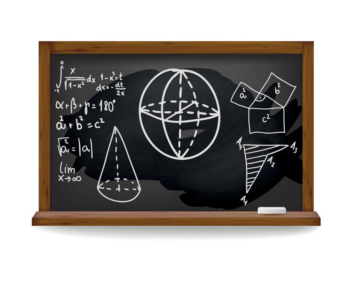 school board with formulas on white background vector