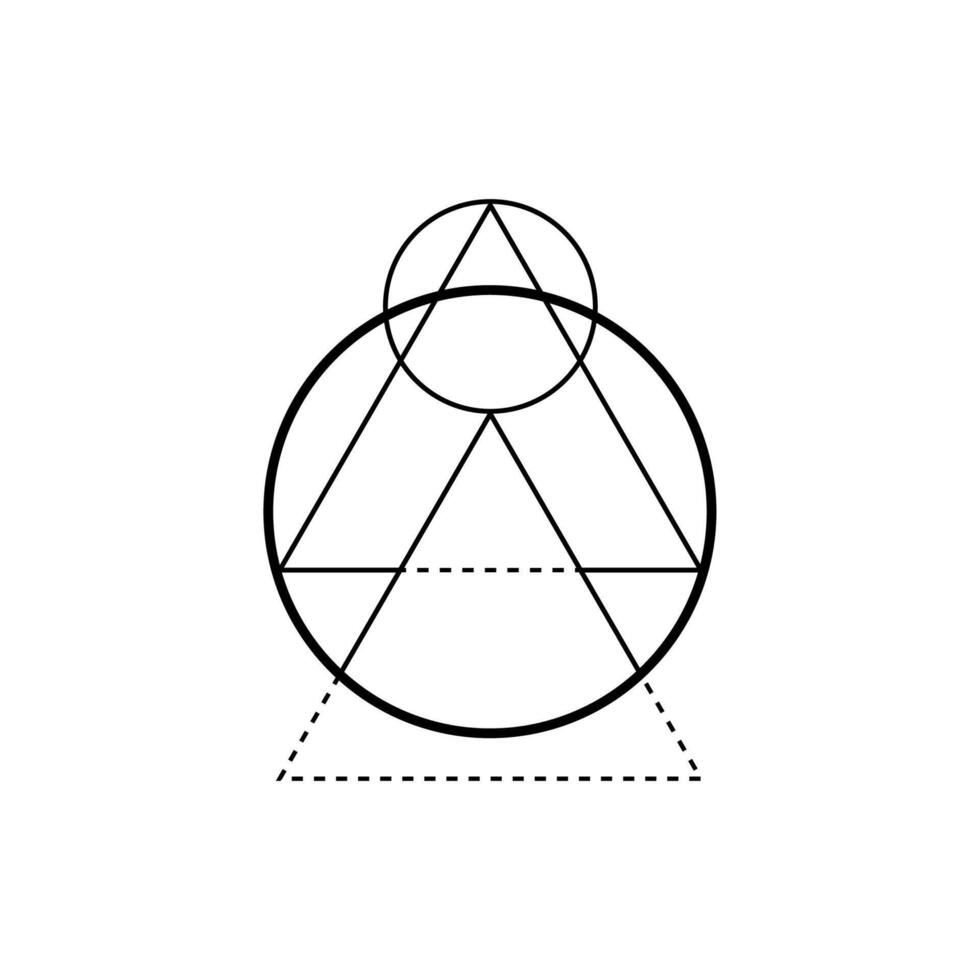 Mystic triangle for spiritual rituals and meditation. vector