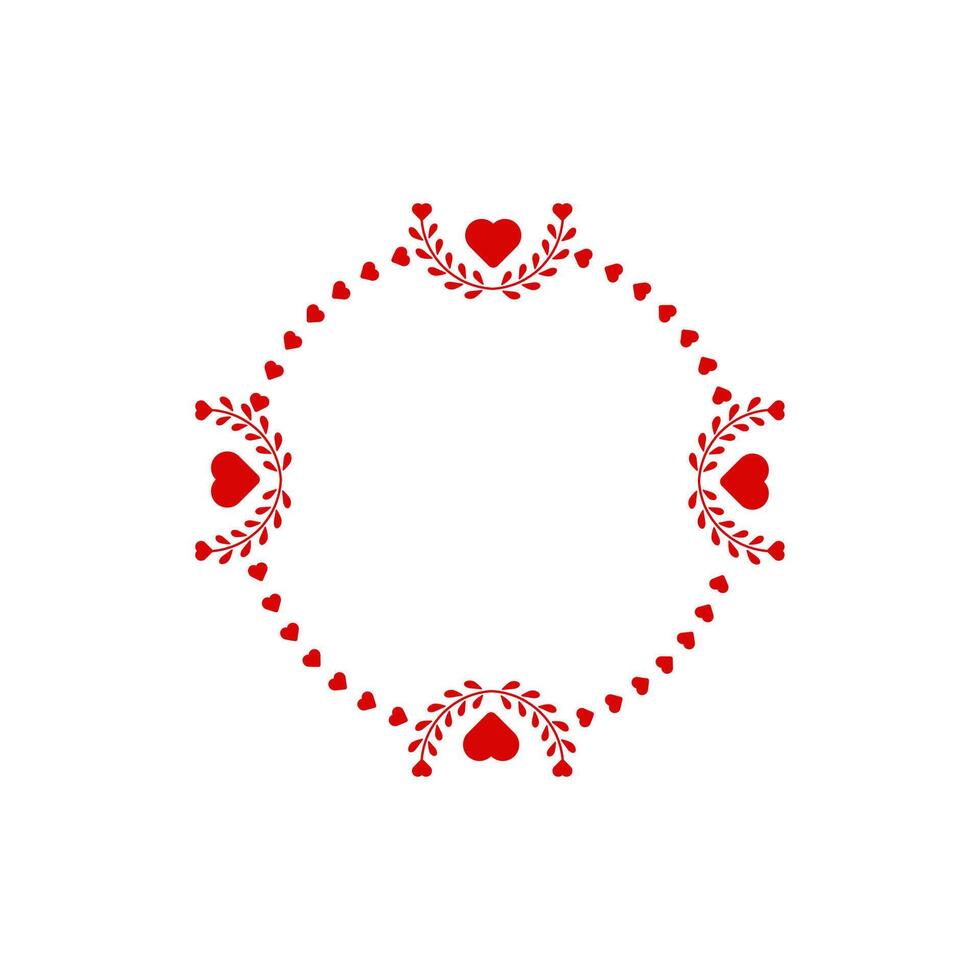 Retro heart frame with cheerful red border for love themes. vector