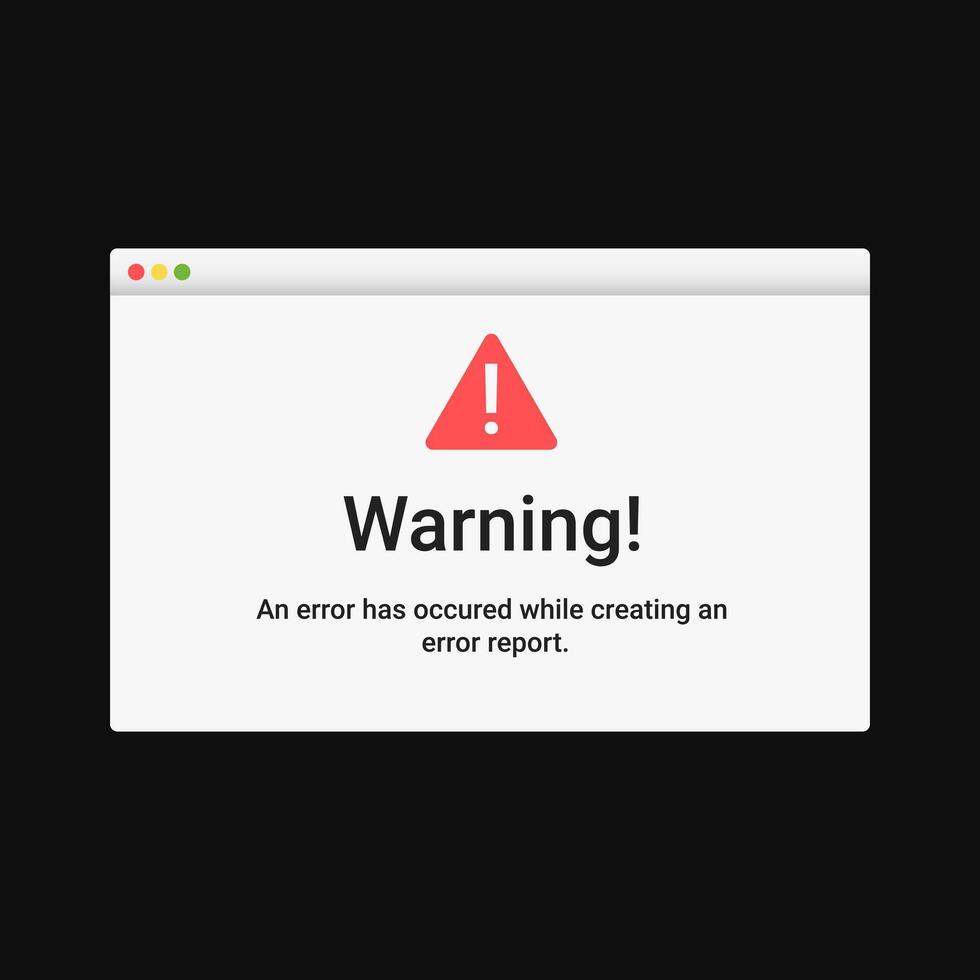 Modern warning notification message on screen. Error virus message on desktop. vector