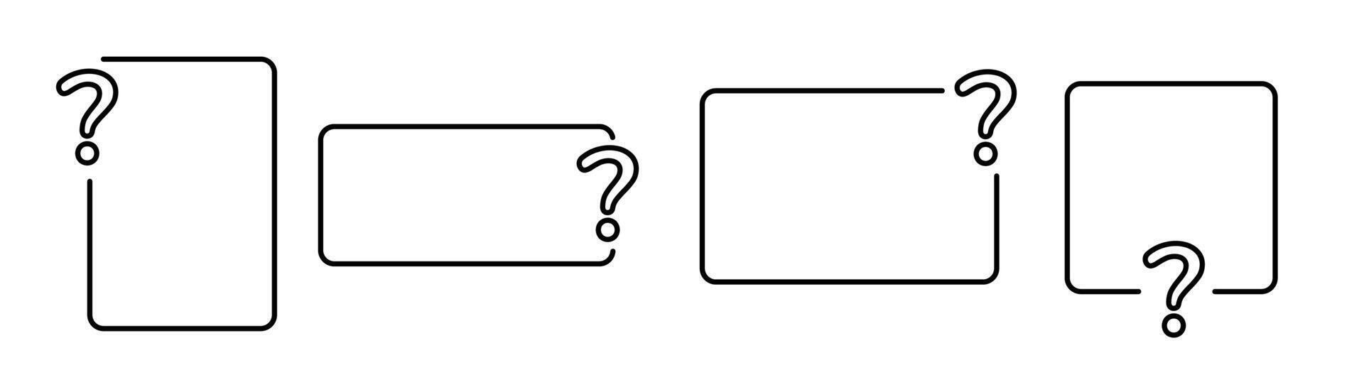 Outline of question frame in minimalistic style. vector