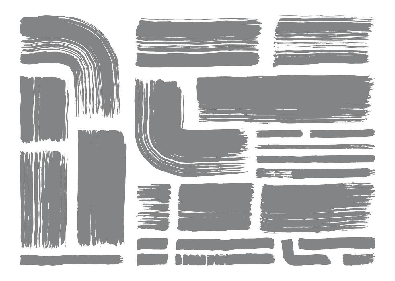 Paint brush strokes design set. Painting graphic element. Grunge brushes bundle. vector