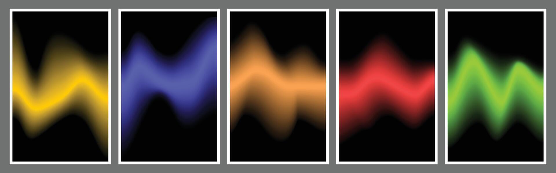 Colorful fluid color gradient cover design collection. Abstract vibrant poster template set. vector