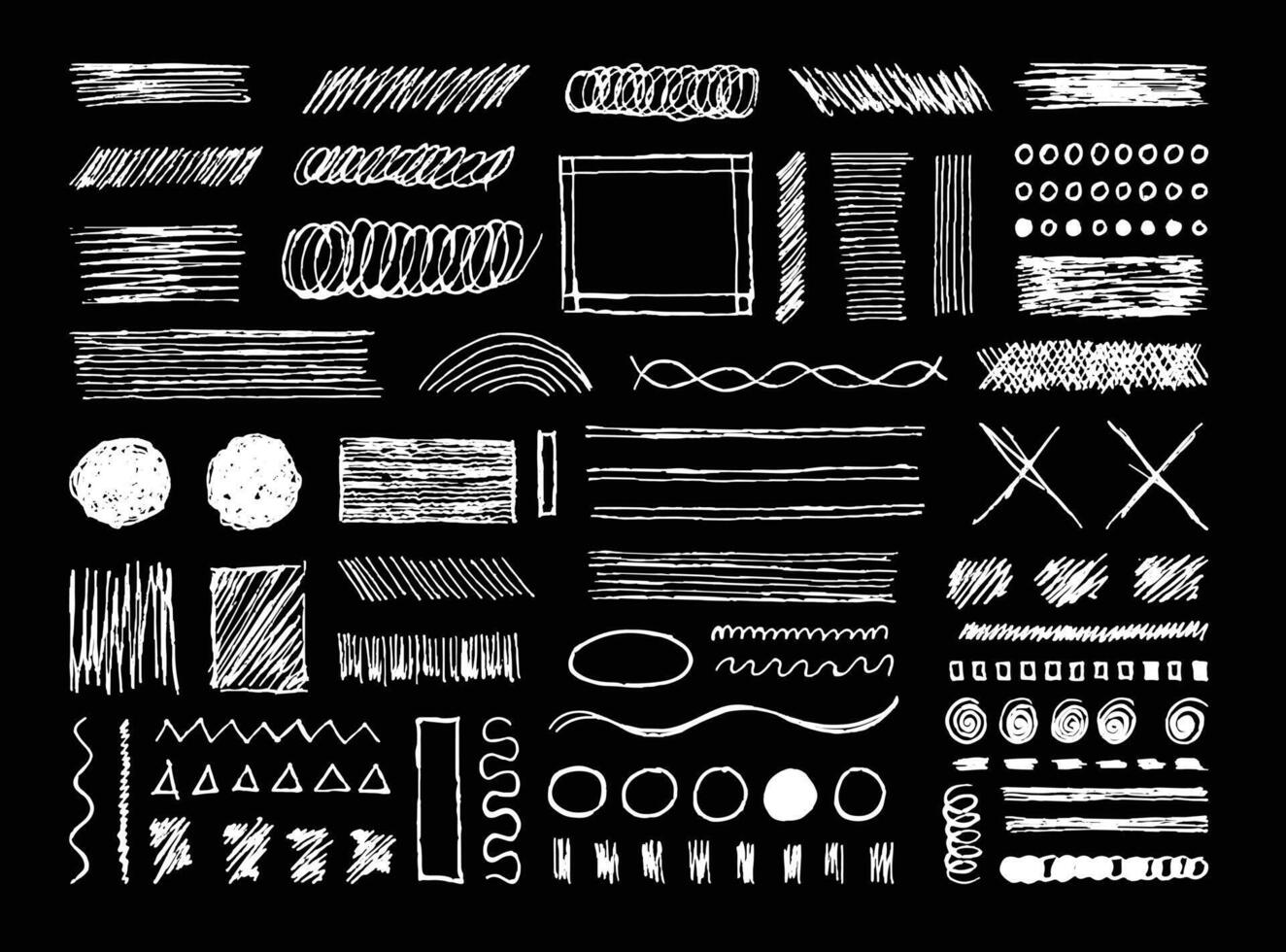 Pencil scribble texture element collection. Abstract hand drawn shapes design set. Hand drawn pen brushes. vector
