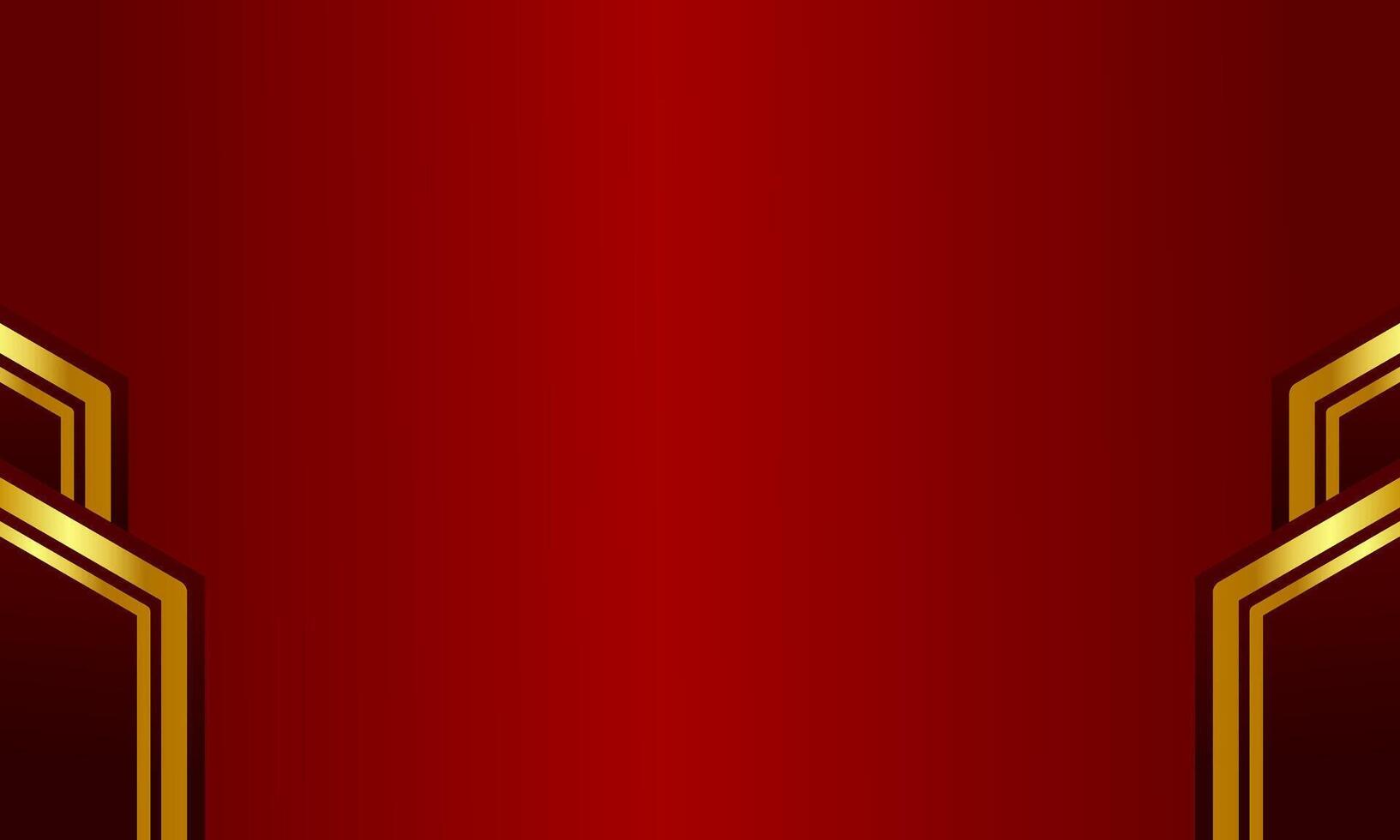 Elegant luxury background with gold geometric patterns on deep red gradient vector