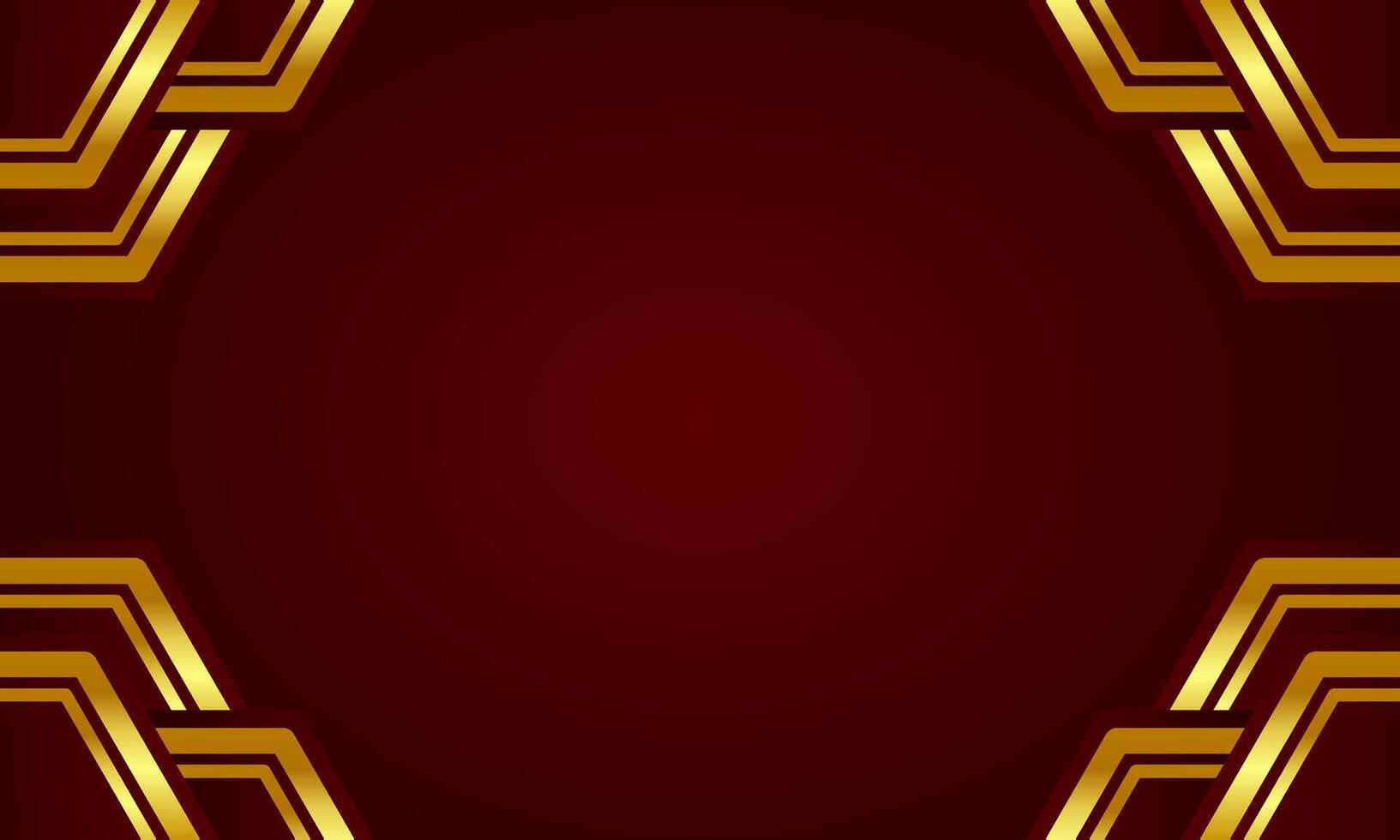 Luxury Background with Gold Frames and Horizontal Lines on Dark Red vector